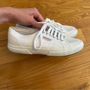 Superga Classic White Lace-Up Sneakers